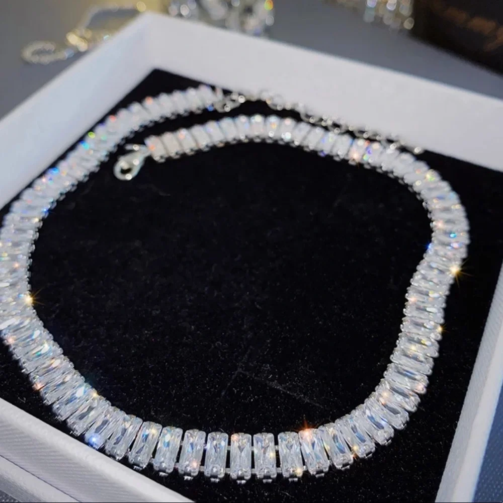 White gold plated tennis choker - Picture 4 of 4